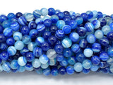 Banded Agate Beads, Striped Agate, 6mm (6.3mm)-Gems: Round & Faceted-BeadDirect