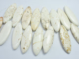 White Howlite 20x57mm Marquise Beads, Side Drilled, 4pieces