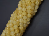 Yellow Selenite, Gypsum, 8mm (8.6mm), Round-BeadDirect