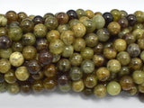 Green Garnet Beads, 8mm Round Beads-BeadDirect