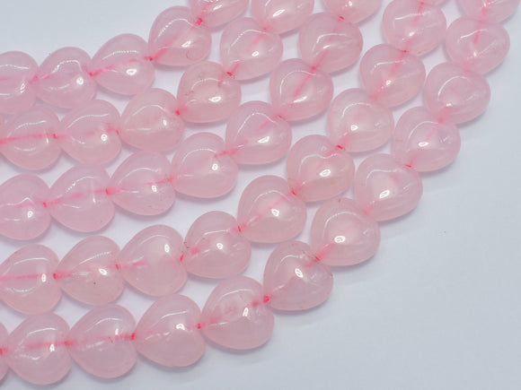 Rose Quartz 12mm Heart Beads, 15 Inch-BeadDirect