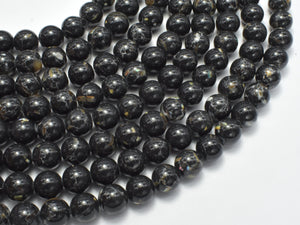 Shell Howlite-Black, 8mm (8.5mm)-Gems: Round & Faceted-BeadDirect