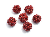 Jade - Red, 18mm Round, Made with 4mm Round Beads, 5pieces