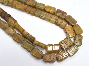 Jade, 13x18mm Carved Rectangle Beads-BeadDirect