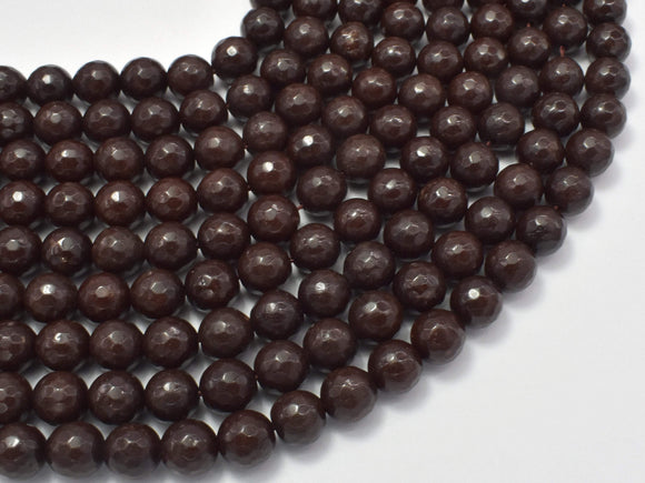Jade Beads, Coffee, 8mm Faceted Round, 14.5 Inch-Gems: Round & Faceted-BeadDirect