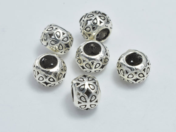 6pcs 925 Sterling Silver Beads-Antique Silver, 5.5x4mm Rondelle Beads-Metal Findings & Charms-BeadDirect