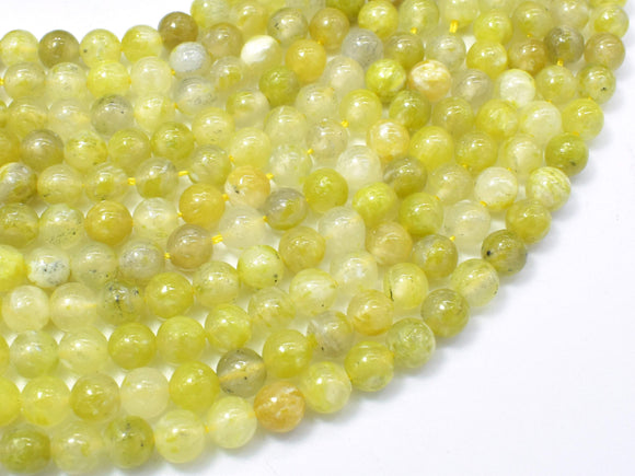 Lemon Matrix Quartz Beads, 6mm (6.4mm) Round Beads-Gems: Round & Faceted-BeadDirect