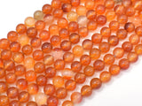 Carnelian Beads, Orange, 8mm, Round Beads-Gems: Round & Faceted-BeadDirect