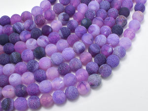 Frosted Matte Agate Beads- Purple, 7.8mm, Round Beads-Gems: Round & Faceted-BeadDirect