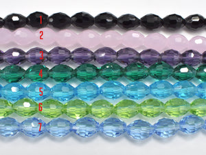 Crystal Glass Beads, 8x10 mm Faceted Rice-Pearls & Glass-BeadDirect