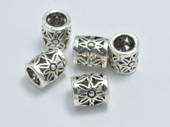 4pcs 925 Sterling Silver Beads-Antique Silver, 5x5.8mm Filigree Tube Beads-Metal Findings & Charms-BeadDirect