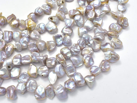 Fresh Water Pearl Beads, Mauve with AB, Top drilled Keshi, 9-11mm-Pearls & Glass-BeadDirect