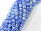 Mystic Coated Fire Agate- Blue, 8mm Faceted-BeadDirect