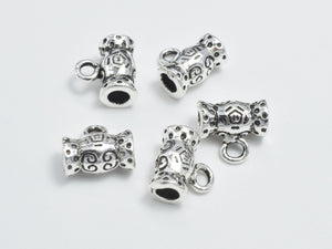 2pcs 925 Sterling Silver Bead Connector-Antique Silver, 7.8x4.4mm-Metal Findings & Charms-BeadDirect