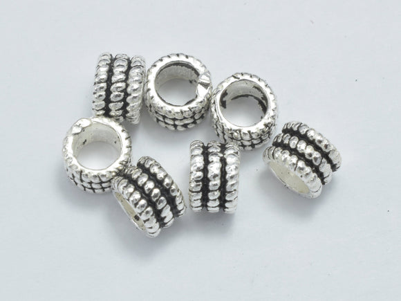 8pcs 925 Sterling Silver Beads-Antique Silver, 4.8x3.4mm Tube Beads-Metal Findings & Charms-BeadDirect