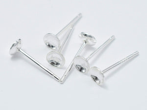 20pcs (10pairs) 925 Sterling Silver Earring Cup Stud Post-Metal Findings & Charms-BeadDirect