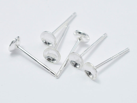 20pcs (10pairs) 925 Sterling Silver Earring Cup Stud Post-Metal Findings & Charms-BeadDirect