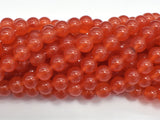 Jade - Orange Red, 8mm Round-BeadDirect