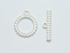 1set 925 Sterling Silver Toggle Clasps, Loop 15mm, Bar 20x3mm-BeadDirect