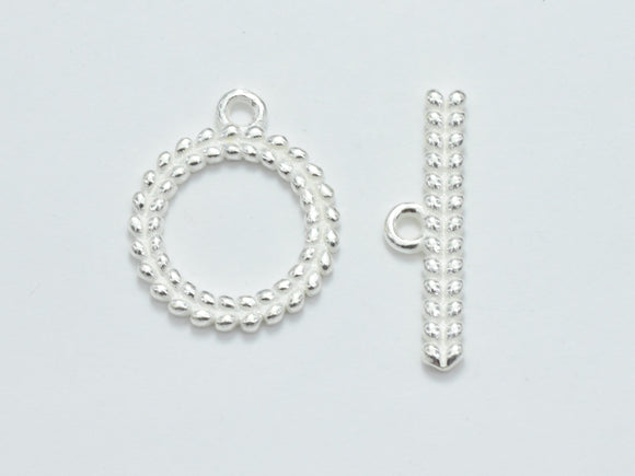 1set 925 Sterling Silver Toggle Clasps, Loop 15mm, Bar 20x3mm-BeadDirect