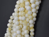 Mother of Pearl Beads, MOP, Creamy White, 8mm (8.3mm) Round-Gems: Round & Faceted-BeadDirect