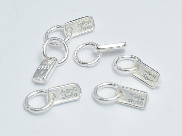 6pcs 925 Sterling Silver Charms, Double Happiness Charm, Wedding Decoration, 6.8x3.5mm-BeadDirect