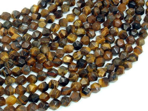 Tiger Eye, Round, 6mm, Star Cut Faceted Round-Gems: Round & Faceted-BeadDirect
