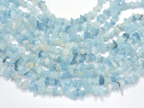 Aquamarine, 7-11mm Chips, 32 Inch-BeadDirect