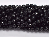 Black Tourmaline Beads, 6mm (6.6mm) Faceted Round-Gems: Round & Faceted-BeadDirect