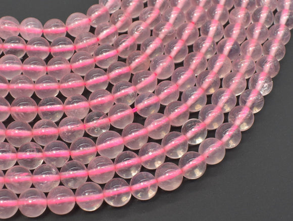 Rose Quartz Beads, 8mm Round Beads-Gems: Round & Faceted-BeadDirect