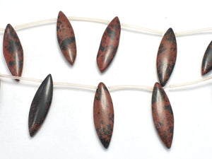Mahogany Obsidian, 10x34mm Marquise Beads-BeadDirect
