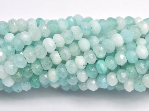 Jade - Amazonite Color 3x4mm Faceted Rondelle, 14 Inch-BeadDirect
