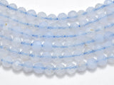 Blue Lace Agate, Blue Chalcedony, 3.5mm Micro Faceted-Gems: Round & Faceted-BeadDirect