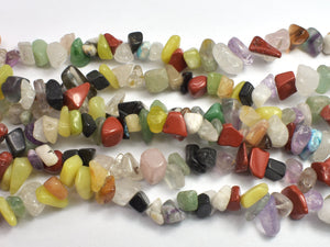 Mixed Stone 7-15mm Chips Beads, 34 Inch-BeadDirect
