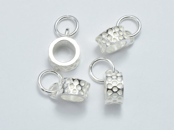 4pcs 925 Sterling Silver Charms, 6.5mm Tube Bail-BeadDirect