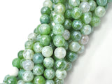 Mystic Coated Fire Agate- Green, 8mm Faceted-BeadDirect