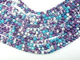 Rain Flower Stone Beads, Blue, Purple, 8mm Faceted Round Beads-Gems: Round & Faceted-BeadDirect