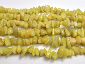 Olive Jade 7-15mm Chips Beads, 34 Inch-BeadDirect