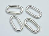 1pc 925 Sterling Silver Oval Clasp, Spring Gate Oval Clasp, Push Clip Clasp, 17x9mm-BeadDirect