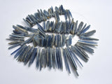 Blue Kyanite (7-12)x(16-48)mm Graduated Top Drilled Slice Stick-BeadDirect