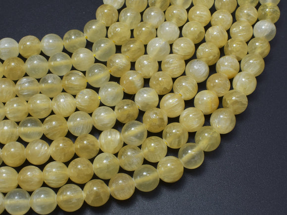 Yellow Selenite, Gypsum, 8mm (8.6mm), Round-BeadDirect