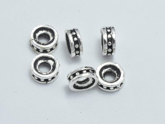 10pcs 925 Sterling Silver Beads-Antique Silver, 5mm Rondelle Beads, 5x2mm-Metal Findings & Charms-BeadDirect