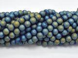 Druzy Agate Beads, Blue Gold Geode Beads, 6mm (6.4mm)-Gems: Round & Faceted-BeadDirect