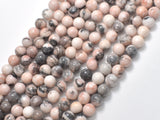 Pink Zebra Jasper, 8mm Round Beads-BeadDirect
