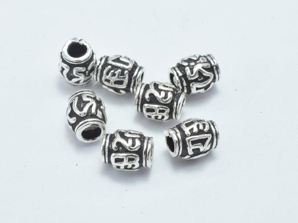 10pcs 925 Sterling Silver Beads-Antique Silver, Drum Beads, Spacer Beads, 4x5mm-Metal Findings & Charms-BeadDirect
