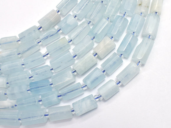 Aquamarine 7x11mm Faceted Tube-BeadDirect