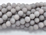 Matte Jade Beads-Gray, 8mm (8.4mm) Round-Gems: Round & Faceted-BeadDirect