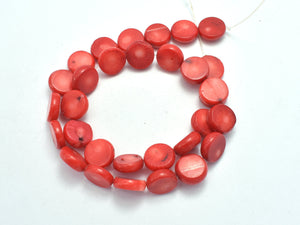 Red Bamboo Coral, 12mm Coin Beads-BeadDirect