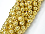 Lava-Gold Plated, 8mm (8.7mm) Round-Gems: Round & Faceted-BeadDirect
