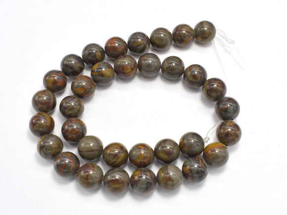 Bamboo Leaf Jasper Beads, Round, 12mm-BeadDirect